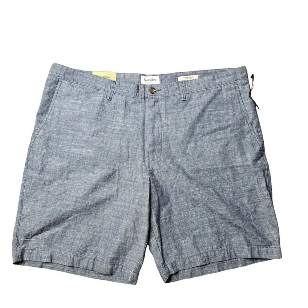 Goodfellow & Co. Blue Linen Shorts Size: 40